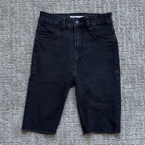 Black Denim Shaping High Waisted Bermudas